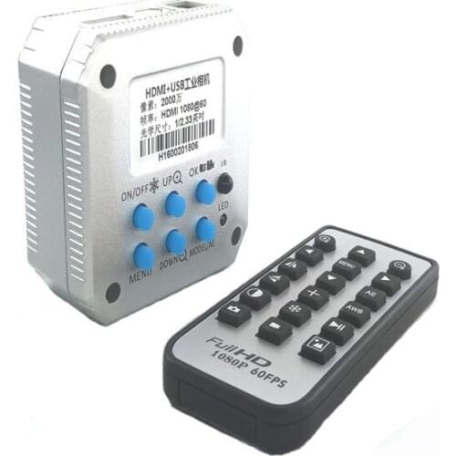 Remote control CMOS 20MP Full HD 1080P 60FPS HDMI USB Output Industrial Magnifier zoom Microscope Camera for smartphone repair