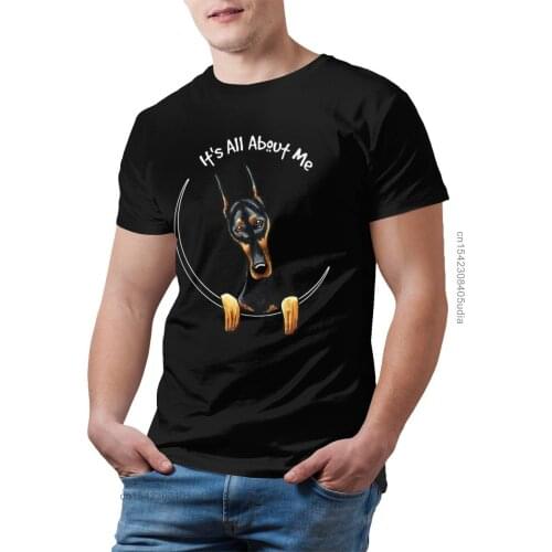 Doberman Tshirts Doberman Pinscher T Shirt Cotton Short Sleeve Tee Shirt Cute Male Print Beach Tshirt
