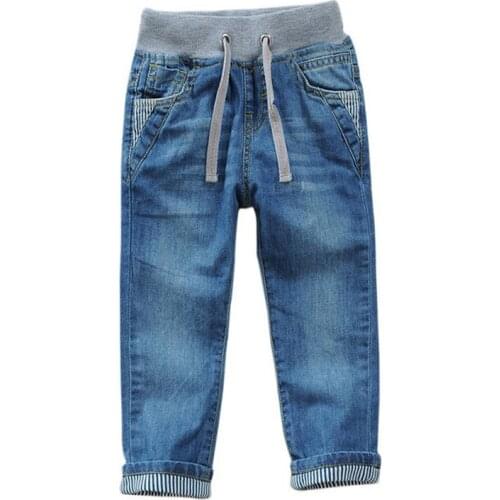 2-12Y boys jeans pants 2018 kids denim pants boys children clothing elastic waist spring autumn boys trousers DQ295
