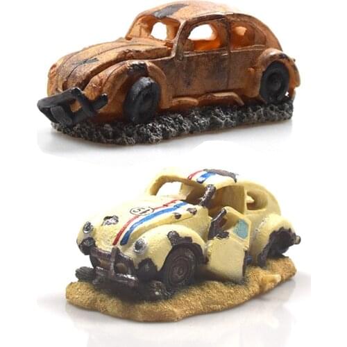 Aquarium Landscaping Resin Aeration Oxygen Pump Pneumatic Bubble Simulation Car Wreck Decoration