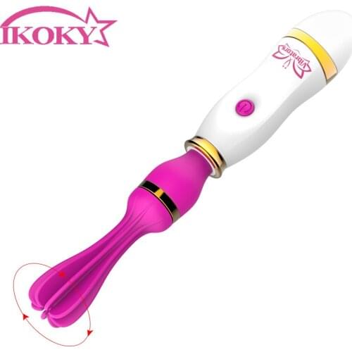 IKOKY G-Point Stimulator 12 Speed Sex Toys for Woman AV Stick 360 Degree Rotation Female Masturbator Tongue Licking Vibrator