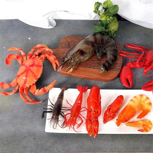 Artificial food supermarket shopping mall hotel restaurant decor fake simulation crab lobster Prawns shrimp model sea animals
