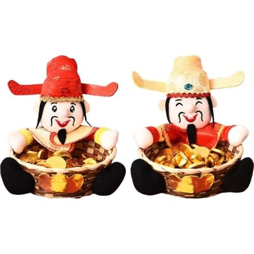 Chinese New Year Decorations God of Wealth Fruit Basket Storage Fruit Vegetable Basket Home Tray Candy Snack Dishes