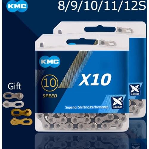 KMC Bike Chain8/9/10/11/12 speed Bicycle Chain MTB Cassette Chain Cycling 116/118 Links Fits Shimano SRAM CASSTTE