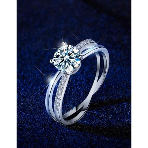 Love poems style 1CT Moissanite rings for Women，jewelry S925 sterling silver，Wedding Party Anniversary Ring For Women