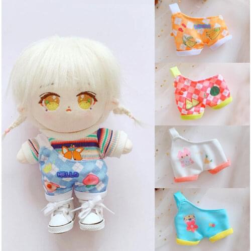 Fruit one-shoulder overalls striped T-shirt 20cm suit 20cm baby clothes star doll costume doll clothes doll accessories