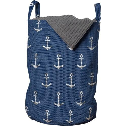 Anchor Laundry Basket Nordic Knitwear Theme Retro Winter Organizer for Clothes Underwear Socks Toys Wash Bag & Home Storage