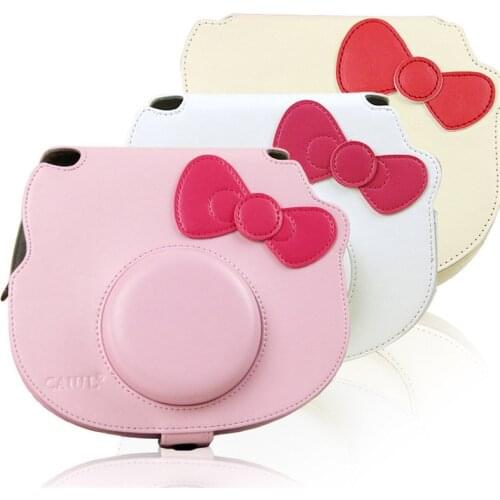 Colorful PU Leather Bag Case For Fujifilm Instax Mini Kitty Camera with Shoulder Strap