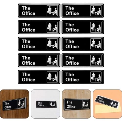 10pcs Practical Office Door Decorative Sticker English Office Door Sign Stickers English Letter The Office Sign Sticker