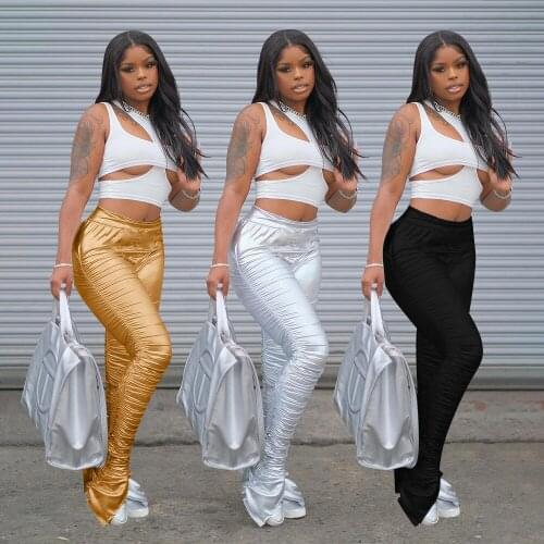 Solid Color Long Stacked Leggings Pants Women Y2k Trousers For Women 2021 Summer Clothes For Women New Fashion Girls Jeans