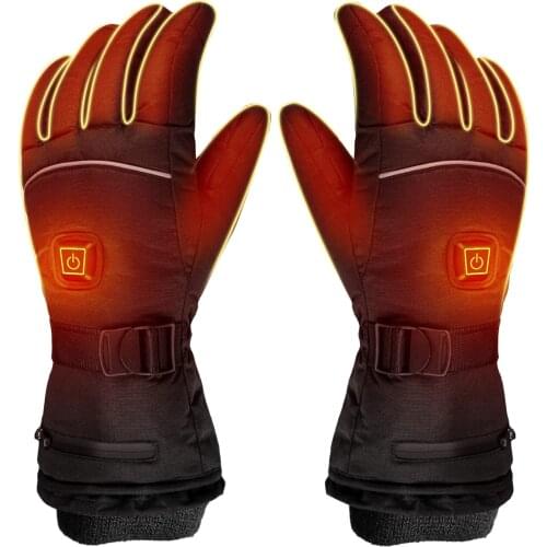 Electric Motorcycle Heated Gloves Touch Screen Winter Warm Skiing Gloves Waterproof Windproof Thermal Ski Glove