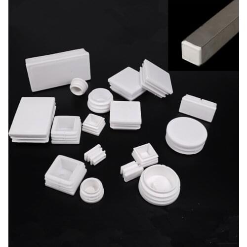 4pcs White Plastic Square chair table feet cap Pipe Tube Blanking End Caps Insert Furniture Leg Plug decorative dust cover