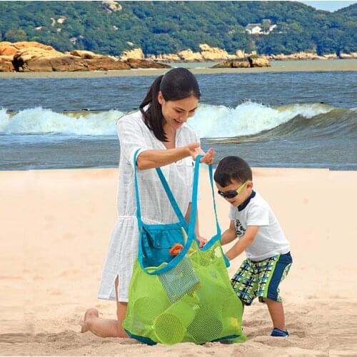 Beach Vacation Storage Bags Solid Mesh Net Outdoor Travel Sundries Toys Organizer Multifunction Shopping Shoulder Bags