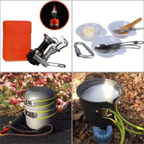 Portable Gas Cooking Utensils, Pots, Camping Stoves, Outdoor Camping Supplies, Pot Sets For 1-2 People