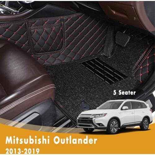 RHD Luxury Double Layer Wire Loop Car Floor Mats For Mitsubishi Outlander 2018 2017 2016 2015 2014 2013 Carpets Accessories