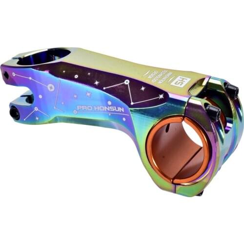 MTB Road Bike Fork Stem Rainbow Color Forged Alloy -17 Degrees 31.8/35mm* 90mm Bicycle Parts Cycling Accessories