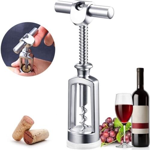 Zinc Alloy Corkscrew Red Wine Bottle Opener Manual Cork Puller Remover Champagne Opener Wine Corkscrew Kitchen Bar Tools Gadgets