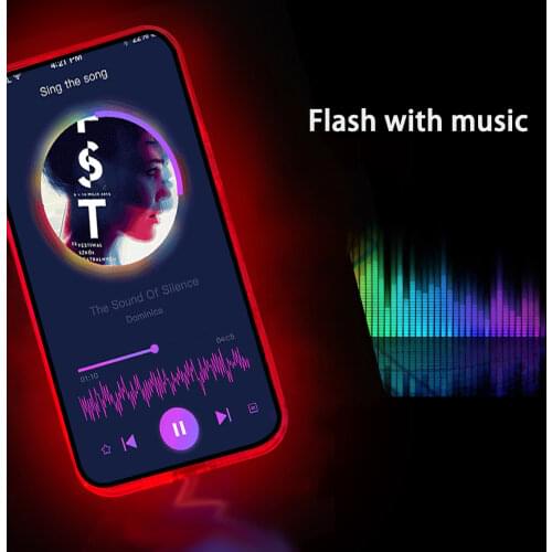 Glowing Phone Case for iPhone X/11 Pro Max/12 Mini/12 12 Pro/12 Pro Max Light Music Incoming Call Flash Silicone Protective Case