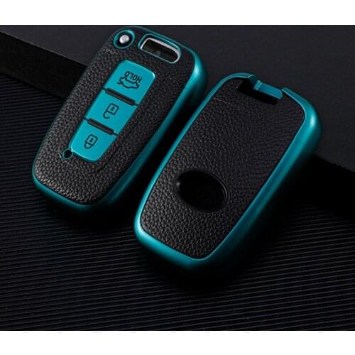 TPU Leather Car Key Cover For Hyundai Elantra Sonata Veloster 3 Buttons Smart Remote Control Fob Protector Cover Fob Case