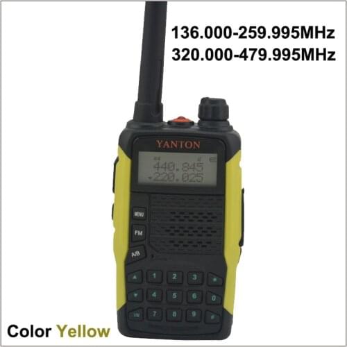 TX & RX both from 136.000-259.995MHz & 320.000-479.995MHz Dual Band FM Portable Two-way Radio YANTON GT-03 Color Yellow