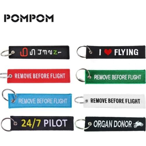 Remove Before Flight Pilot Key Chain for Embroidery Aviation Key Chain Square Ring for Pilot Key Tags llaveros Fashion Jewelry