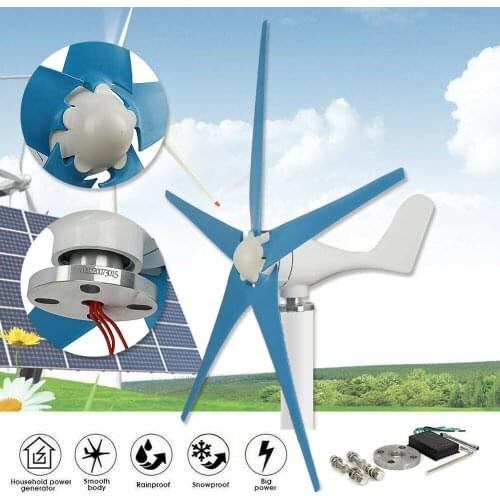 5 Blades 5000W DC12V Wind Turbine Generator Windmill w/ Charge Controller Fit For Streetlight