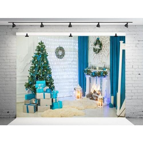 VinylBDS Indoor Christmas Photographic Studio Background Christmas Decorations Box Photo Background For Family Photo Studio