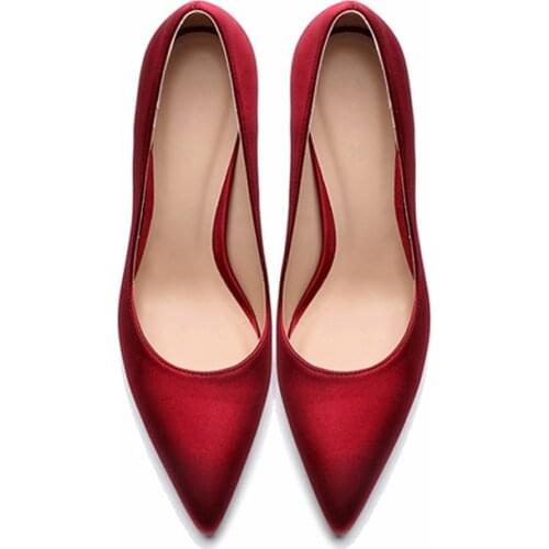 2020 Spring and Autumn Shoes Woman High Heels Ladies Shoes 6CM/8CM Red Heels Pumps Women Shoes Silk High Heels Size 33-42
