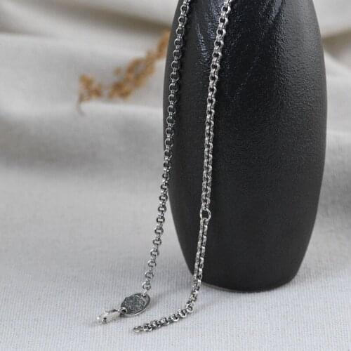 925 Sterling Silver Necklace For Women Six Syllable Mantra Men Link Chain Svastika Tibetan Buddhism Unisex Luxury Fine Jewelry