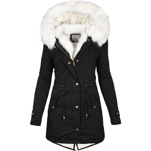Winter Jacket Women Thick Warm Hooded Outerwear Cotton Padded Coat Long Paragraph Plus Size Slim Jacket Female Jackets #YY