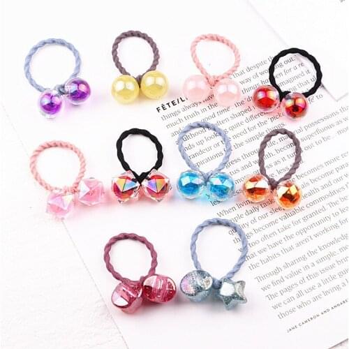 10PCS New Princess Flower Color Double Head Kids Elastic Hair Bands Baby Headdress Children Hair Ropes Girls Hair Accessories