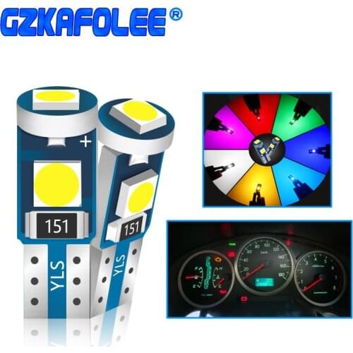 10Pcs T5 Led Bulb W3W W1.2W Led Canbus For Air conditioner button light Instrument Lights Dashboard Warning Indicator Button