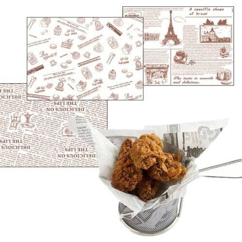 1000PCS Creative Food Grade hamburger Paper Placemat paper Grease Paper Food Wrapping Paper Bread Sandwich Burger Fries Oilpaper