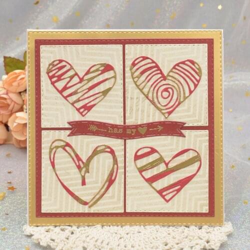 New 4pcs Heart Dies Set Metal Stencil Die Cuts for Scrapbooking Album Paper DIY Anniversary Wedding Cards Making Craft