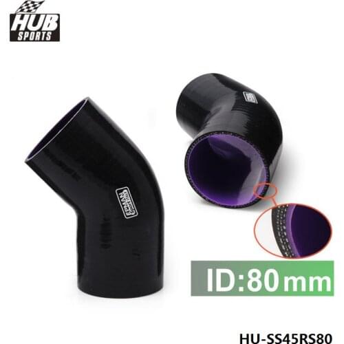 4-PLY 3.15" HIGH PERFORMANCE 45 DEGREE COUPLER SILICONE HOSE ID 80MM For TOYOTA CELICA GT/ GT-S/ ZZ T230 00-05 HU-SS45RS80