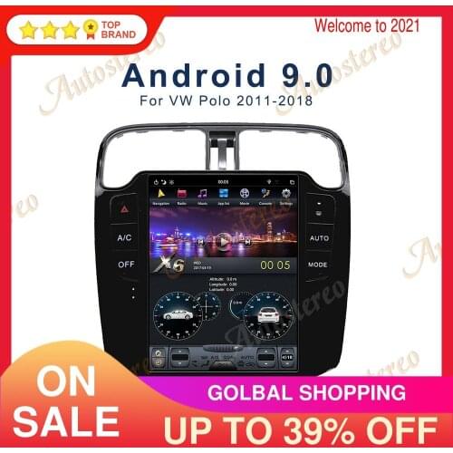 Android 9.0 6 Core Vertical Tesla Screen Car GPS Navigation For Volkswagen VW Polo 2012-2018 Stereo Head Unit Multimedia Player