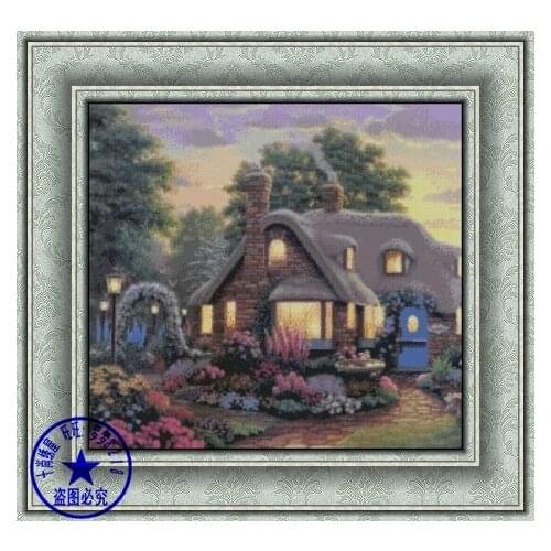 Free delivery Top Quality beautiful lovely counted cross stitch kit cottage house home