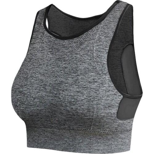 Womens Intimates Wirefree Breathable Bra Mesh Patchwork Beauty Back Bra Shockproof Padded Quick-Drying Seamless Fitness Bras