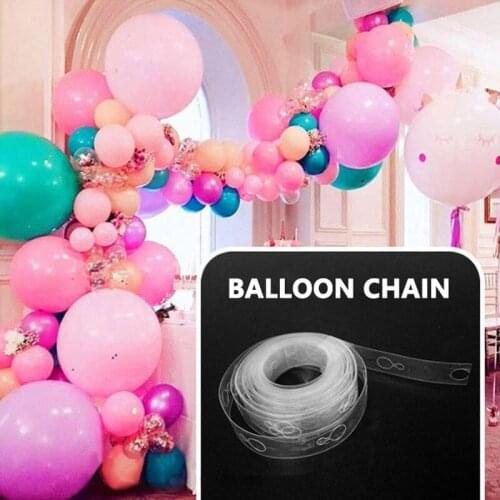 5 Meters Balloon Chain Transparent Balloon Chain Double Hole Balloon Glue Balloon Chain Ribbon Glue Point