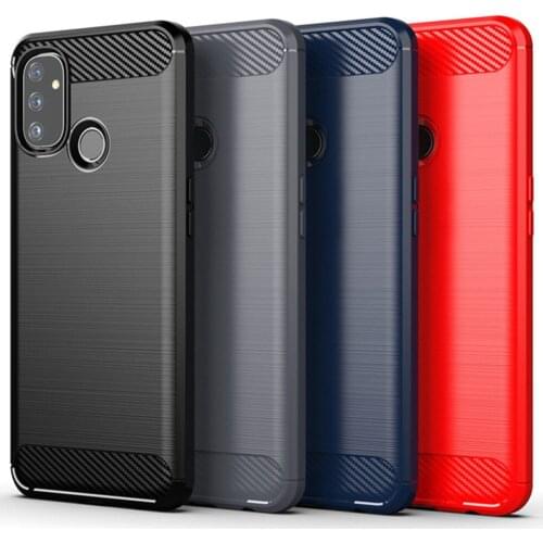 For OnePlus Nord N100 Case Luxury Carbon Fiber Skin Full Soft Silicone Cover Shockproof Case For OnePlus Nord N100 Phone Cases