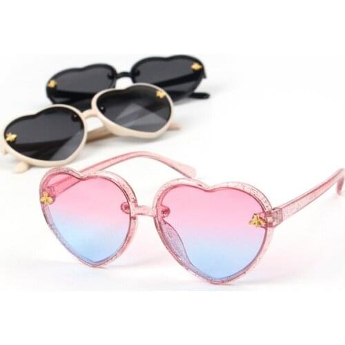 Heart Children Baby Sunglasses Personalized Fashion Cartoon Bee Eyewear UV Protection Colorful Frame Boy Girls High Quality 2021
