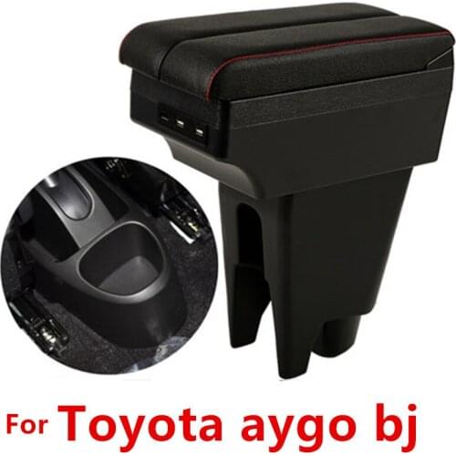 For Toyota aygo bj armrest box USB Charging heighten Double layer