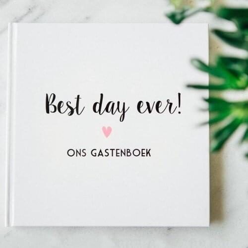 Calligraphy Guest Book, Best Day Ever Guestbook, Cursive Guest Book, White Cover Guestbook, Modern Guest Book, Custom Guestbook