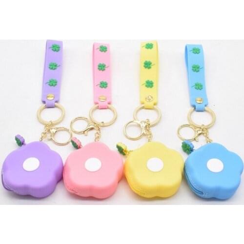 1PC Cute candy flower Mini Wallet Girls Coin Purse Silica gel Coin Purse With Key Chain Case Fashion Kids Gift