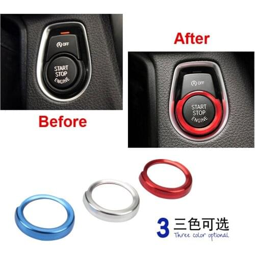 Car One Buttons Start Stop Engine Button Switch Cover Trim Cricle Fit For BMW Series 1 2 3 4 X1