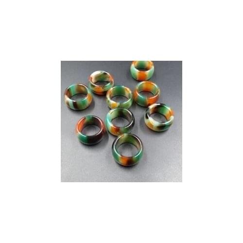 Natural Brazilian Natural texture wrapped Agate Ring Moss Agate Chalcedony Rings Love men women Rings natural stone jewelry