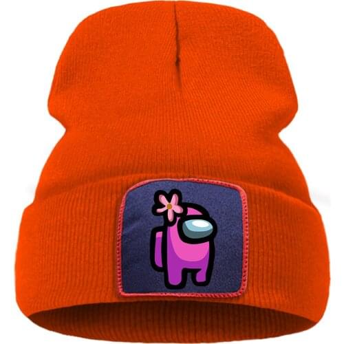 Red Impostor With A Flower On His Head Print Beanie Cap Lovely Warm Knitted Hat Winter Casual Unisex Hat Outdoor Creativity Cap