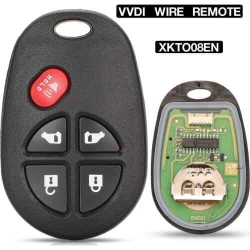 Kutery PN:XKTO08EN Xhorse VVDI Wired Universal Remote Key For Toyota Style 5 Buttons For VVDI Key Tool VVDI2 X021 Series