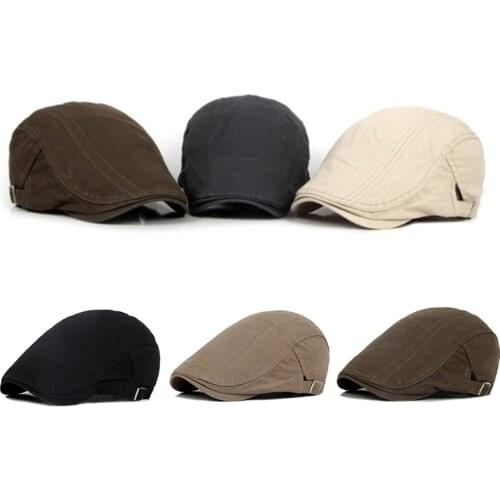 New Adjustable Beret Caps Men Outdoor Sun Breathable Flat Hats Cotton Berets Caps for Men Casual Peaked Hat Visors Casquette Hat