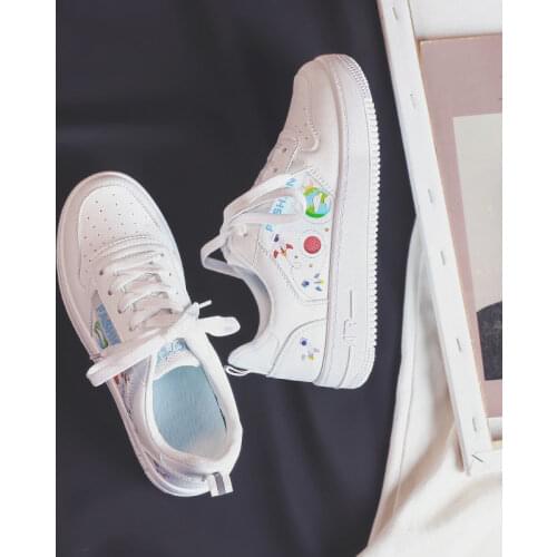 2021 autumn new small white shoes female students Korean version versatile casual sports board shoes printing